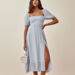 Reformation Mineral/Light Blue Midi Dress Size S